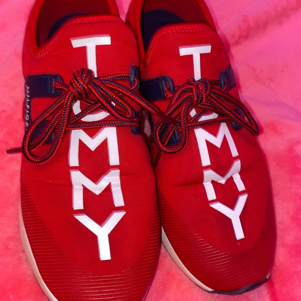 Red tommy tennis shoes